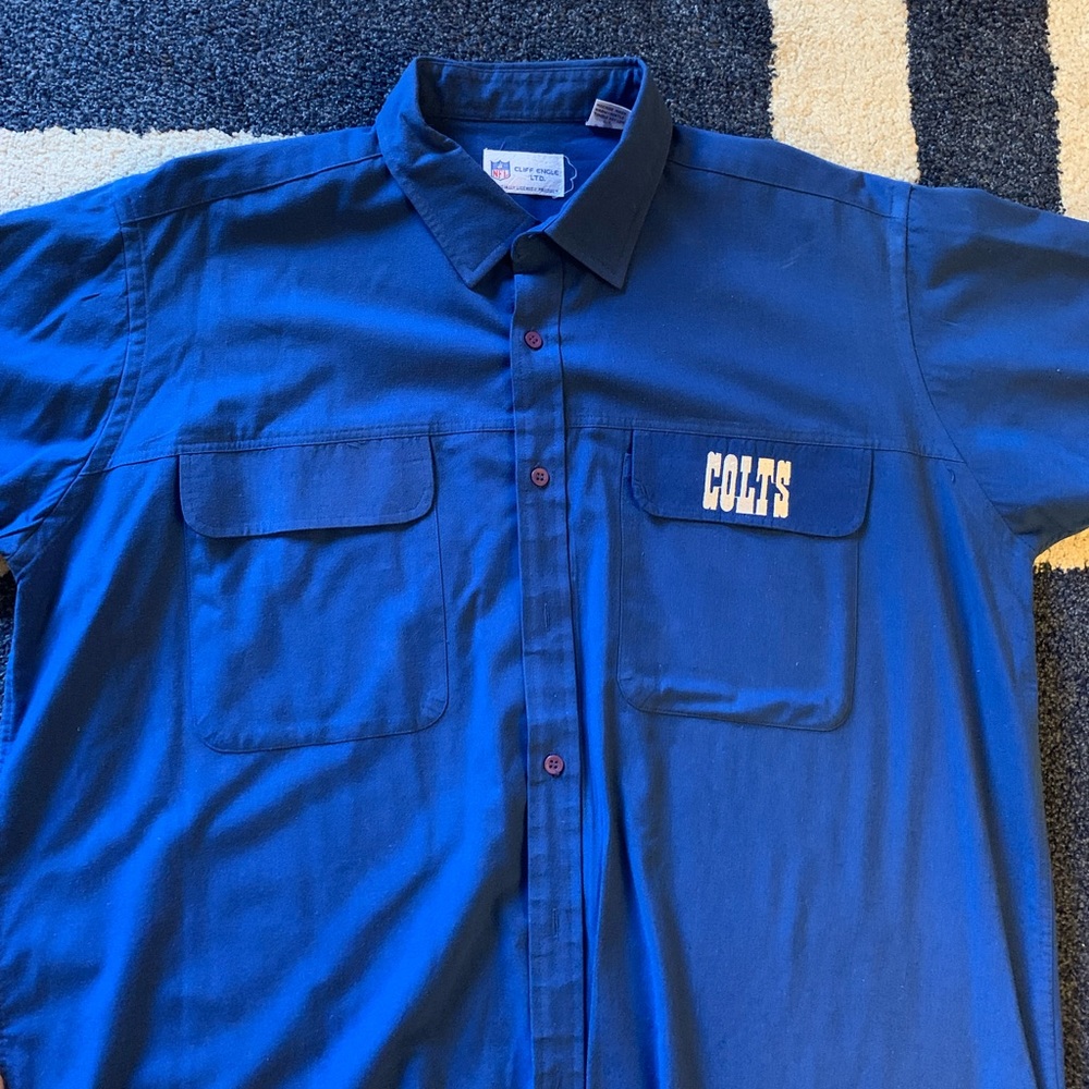 VINTAGE CLIFF ENGLE Indianapolis COLTS Football NFL Coach Shirt XL Blue NFL RARE
